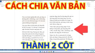 Cách Chia Văn Bản Thành 2 Cột Trong Word