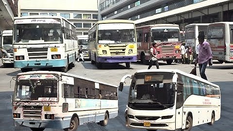 Volvo +Ordinary +Deluxe + Electric + Gurjarnagari All type gsrtc buses departure from RAJKOT BUSPORT