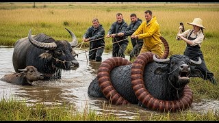 🔴LIVE: Heroic Rescue  Mother Buffalo and Calf Saved from a Giant Leech Attack
