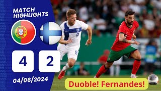 Portugal vs Finland (4-2) Highlights: Bruno's, Dias' and Jota's goals | International Friendly 2024
