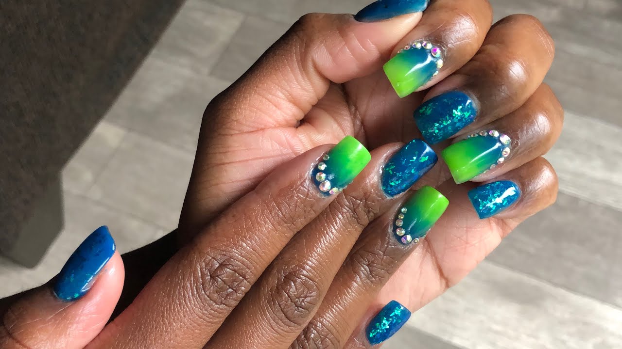 Summer nail art ideas to rock in 2021 : Mix & Match Blue and Green French  Tips