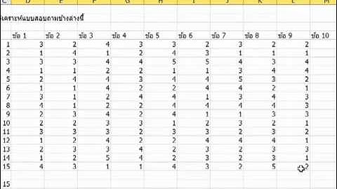 วิเคราะห์แบบสอบถามด้วย Excel