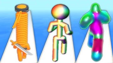 LONG NECK RUN vs TALL MAN RUN vs BLOB RUNNER 3D - Triple Game