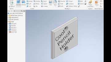 Autodesk inventor Tutorial- Pencil Holder Video 1  Part Files