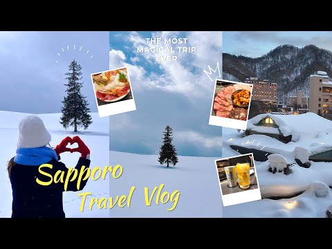 [삿포로 여행] 료칸+먹방+온천 여행 VLOG♨️겨울왕국 실사판 비에이투어❄️삿포로 현지인들도 줄 서서 먹는  맛집 정보🍣