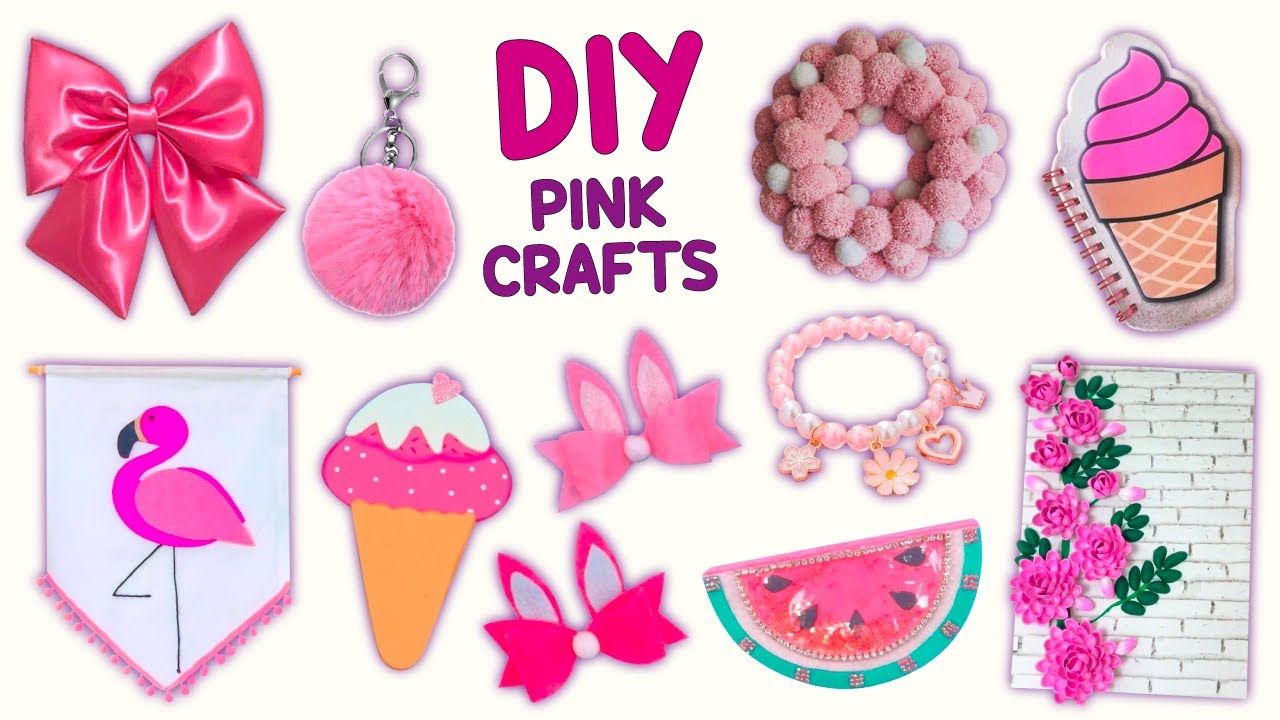 16 DIY PINK CRAFT - SCHOOL SUPPLIES - ROOM DECOR and more… 