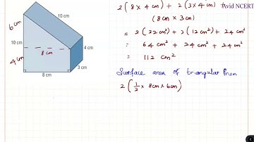 Surface area of Triangular prism over a rectangular prism