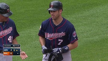 MIN@BAL: Mauer plates two runs on a triple to left