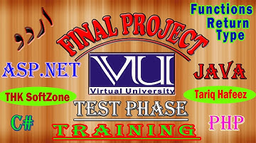 VU Test Phase 1 Java Void Functions Modifiers Return type Calling a function