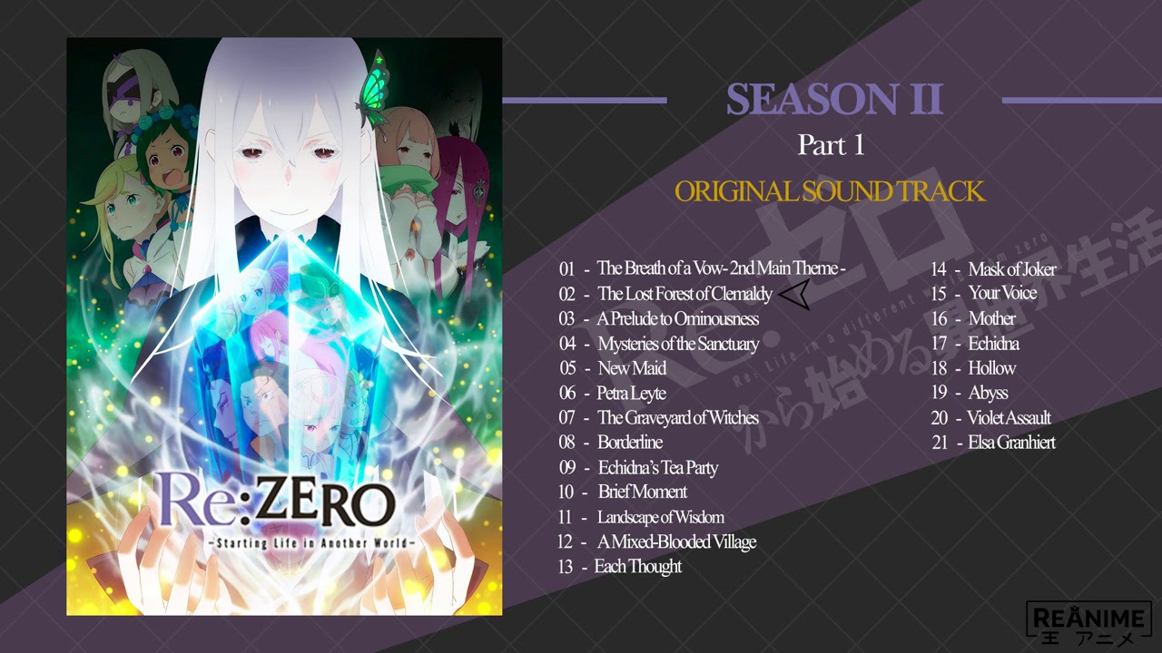 Re Zero Starting Life In Another World Full Ost Season 2 Disc 1 Original Soundtrack Youtube