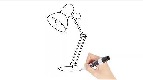 How to draw a table lamp : : easy drawing