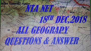 NTA NET GEOGRAPHY ANSWER KEY WITH QUESTIONS