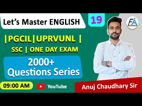 General English ( Let&rsquo;s Master English class) 2000 + Questions Series 19 By Anuj Chaudhary Sir
