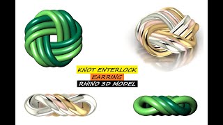 Knot Interlock Earring Design Tutorial in Rhino // Jewelry CAD Model