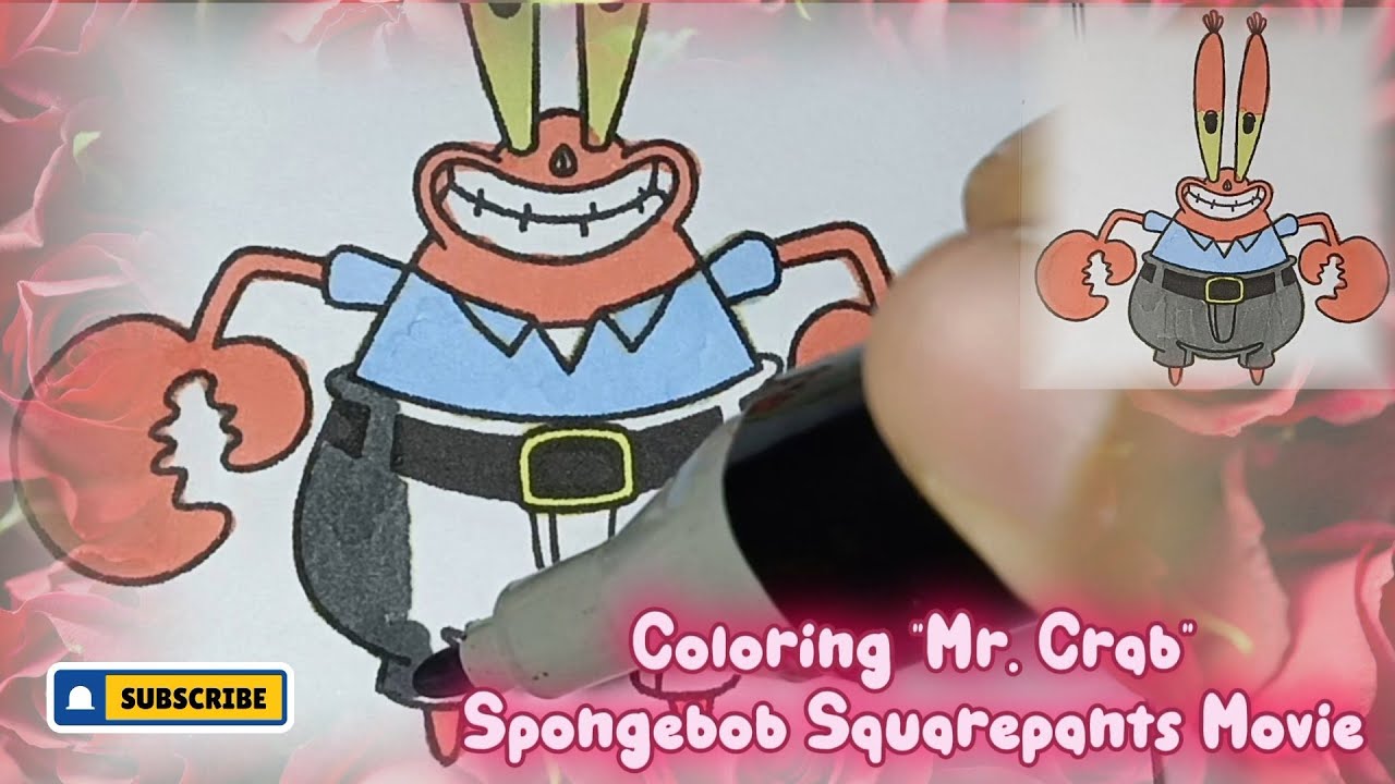 Coloring "Mr. Crab" | Spongebob Squarepants Movie - YouTube