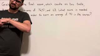 Find the Missing Test Score: Word Problem Net Worth