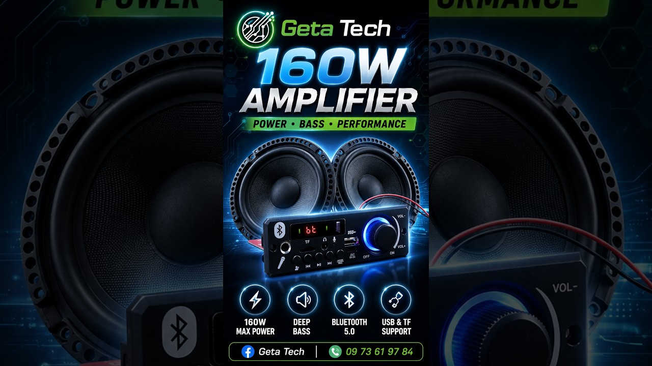 160w Bluetooth 5.0 Mp3 Decoder Amplifier Board USB Tf Aux Mic