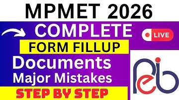 MPMET 2026 Application Form - MPMET Registration 2026| How To Fill MP MET 2026 Application Form