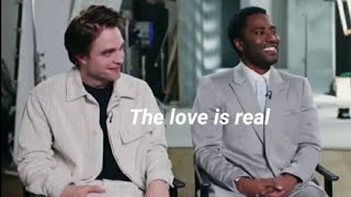 robert pattinson and john david washington being best friends for 5 minutes straight