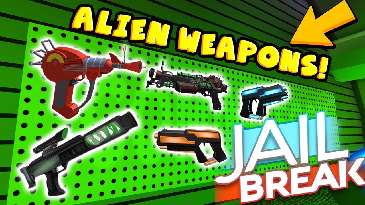 New Alien Weapons Confirmed In Next Jailbreak Update Roblox Youtube - glitch in roblox jailbreak pistol