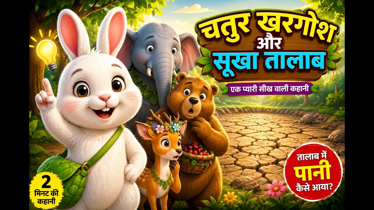 Chinku Rabbit — Chatur Khargosh aur Sukha Talab moral story Hindi cartoon by ToingTV