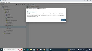 cannot drop schema because other objects depend on it Use DROP CASCADE to drop the dependent objects