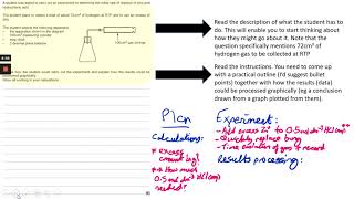 Levelled response question gas collection and moles (OCR H032 Depth in Chemistry 2017)