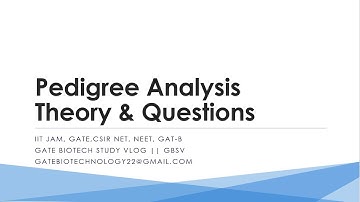 Pedigree Analysis Theory & Questions || IIT JAM, GATE, CSIR NET,  NEET,  GAT-B || GBSV