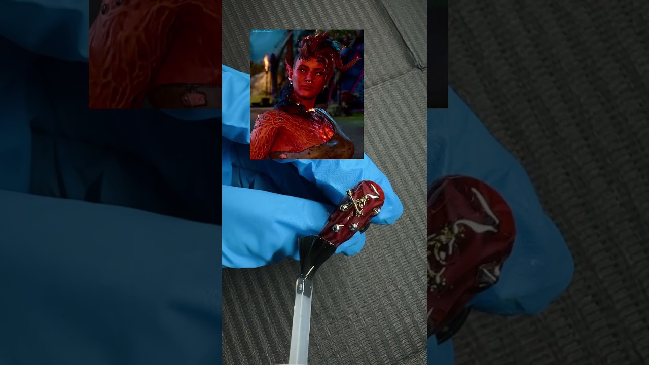 Karlach inspired nails! 🔥🖤❤️‍🔥Link in bio! 