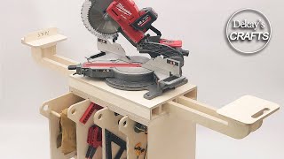 [woodworking] Expandable mobile workbench for mitersaw