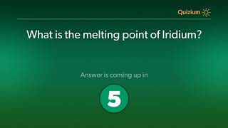 What is the melting point of Iridium?   Iridium Quiz