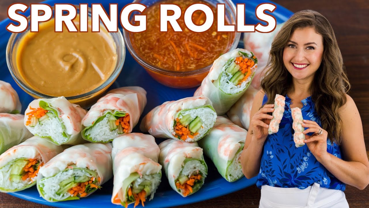 Vegetarian Fresh Spring Rolls with Peanut Sauce - Happy Foods Tube