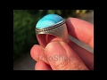 100% Natural Handmade Sterling Silver Ring Turquoise Silver 925 فیروزه اصل