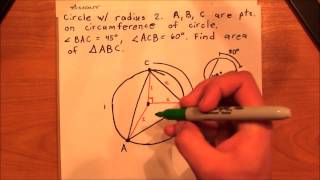 Calculating area of a Triangle in a Circle