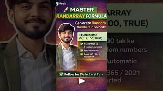 “Excel RANDARRAY Formula in 30 Seconds! 🤯”“Auto Generate Random Numbers in Excel 😍”