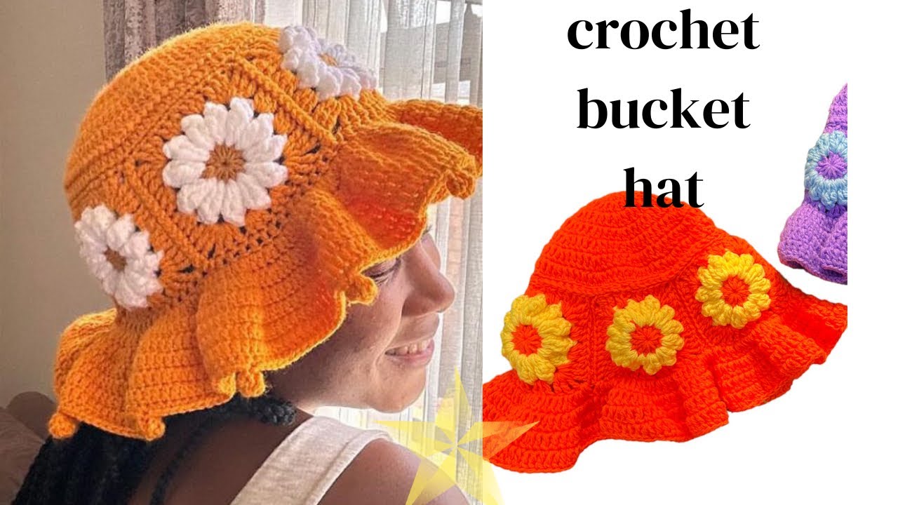 Quick and Easy Granny Square bucket Hat - YouTube