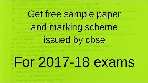 Sample Paper And Marking Scheme Issued By CBSE Free Any Subject | Latest Update 2019-20