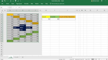 Excel : How to count of Non Numeric Cells. How to use functions CountA  and Count