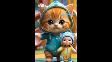 Lucunya kucing & bayi lucu joget bareng #kucing #cat #cute #bayilucu #dance #shortsviral