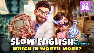 Maya and Dad’s Antique Battle: Which One Is More Valuable?! | Slow English Listening (A2 Level)