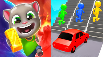 Satisfying Mobile Games Play 9999 Tiktok Games Talking Tom Time Rush VS Shape Shifting