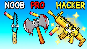 NOOB vs PRO vs HACKER in Draw Weapon