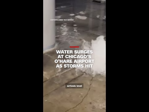 Water surges at Chicago’s O’Hare airport as storms hit