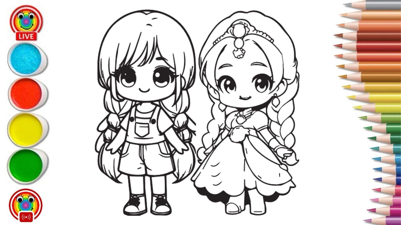 Cách tô màu búp bê xinh đẹp cho bé - How to Color Beautiful Doll ...