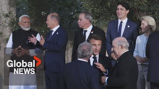 Trudeau and Modi meet face-to-face at G7 amid diplomatic row over murder of Canadian Sikh activist