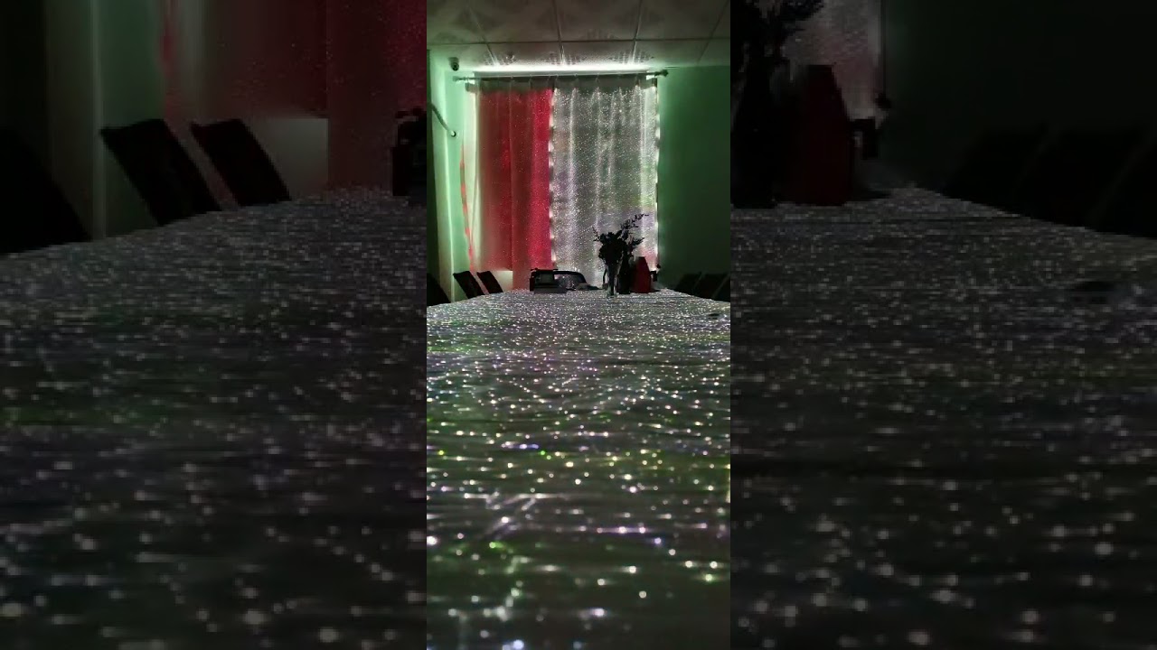 Fiber optic curtain light waterfall light