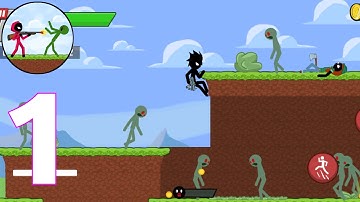 STICKMAN VS ZOMBIES GAMEPLAY WALKTHROUGH PART 1 (ANDROID & IOS)