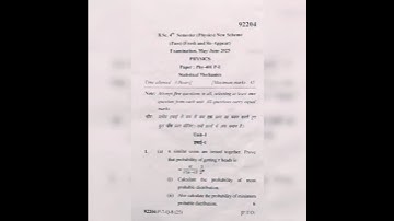 B.Sc. 4th sem 2025 mdu statistical mechanics question paper