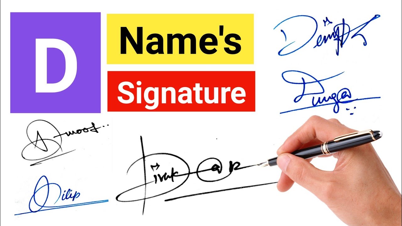 D Signature Styles | Signature Ideas For D Names | D Signature Tutorial ...