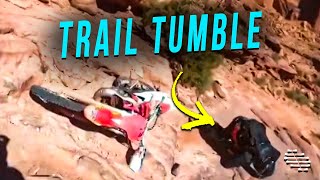 Biker Climbing a Trail Took a Tumble And Rolled Into Another’s Line